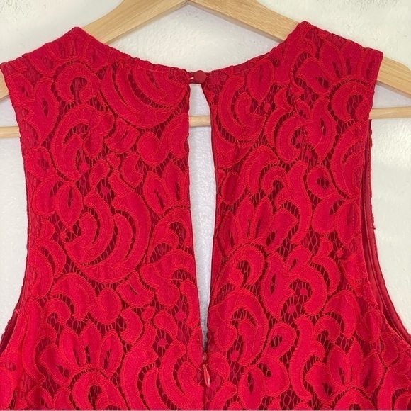 Anthropologie Moulinette Soeurs Jaeda Wide Leg Lace Jumpsuit Red 2 - Picture 12 of 16